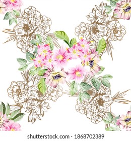 Abstrakte Eleganz, nahtloses Muster mit floralem Hintergrund