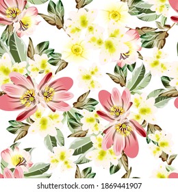 Abstract elegance seamless pattern with floral background