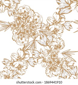 Abstract elegance seamless pattern with floral background