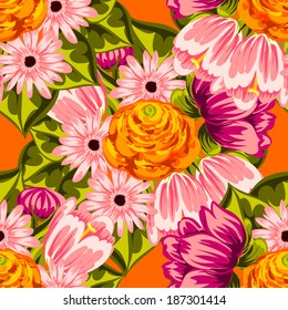 Abstract Elegance Seamless pattern with floral background