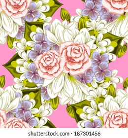 Abstract Elegance Seamless pattern with floral background