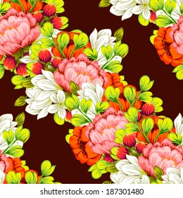 Abstract Elegance Seamless pattern with floral background