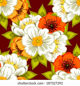 Abstract Elegance Seamless pattern with floral background