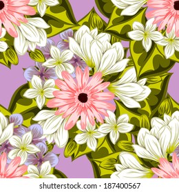Abstract Elegance Seamless pattern with floral background