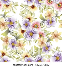  Abstract elegance seamless pattern with floral background