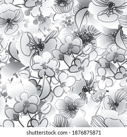  Abstrakte Eleganz, nahtloses Muster mit floralem Hintergrund