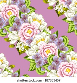 Abstract Elegance Seamless pattern with floral background