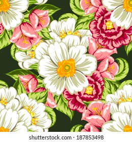 Abstract Elegance Seamless pattern with floral background