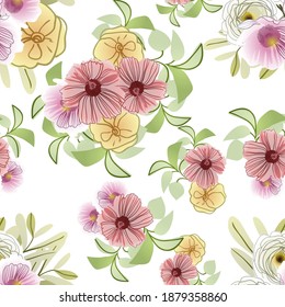 Abstract elegance seamless pattern with floral background