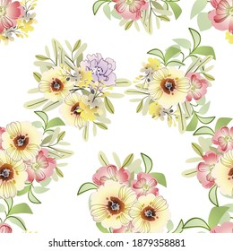Abstract elegance seamless pattern with floral background