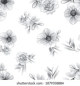 Abstract elegance seamless pattern with floral background