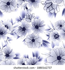 Abstract elegance seamless pattern with floral background