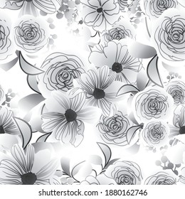 Abstract elegance seamless pattern with floral background