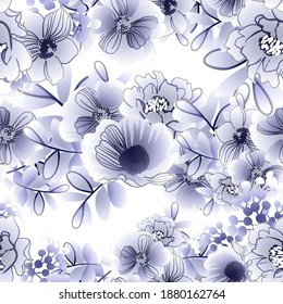 Abstract elegance seamless pattern with floral background