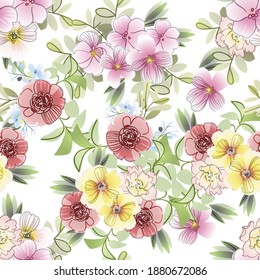 Abstract elegance seamless pattern with floral background