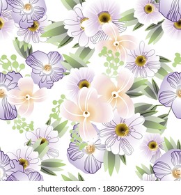 Abstract elegance seamless pattern with floral background