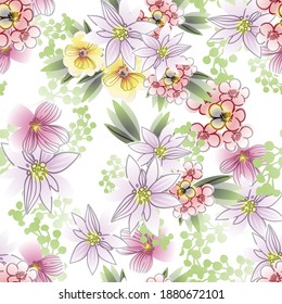 Abstract elegance seamless pattern with floral background