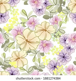 Abstract elegance seamless pattern with floral background