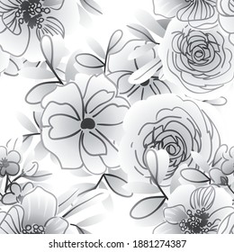 Abstract elegance seamless pattern with floral background