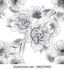 Abstract elegance seamless pattern with floral background