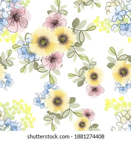 Abstrakte Eleganz, nahtloses Muster mit floralem Hintergrund