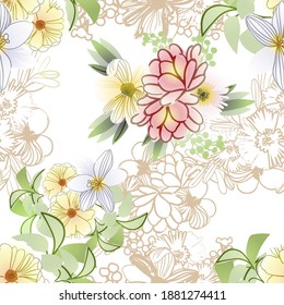 Resumen de la elegancia sin problemas con fondo floral