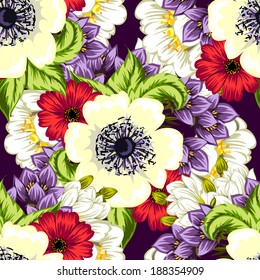 Abstract Elegance Seamless pattern with floral background