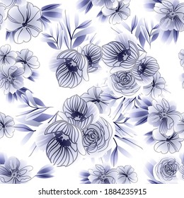 Abstract elegance seamless pattern with floral background