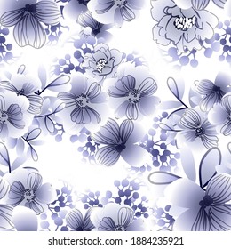 Abstract elegance seamless pattern with floral background