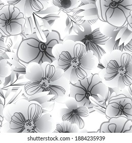 Abstract elegance seamless pattern with floral background