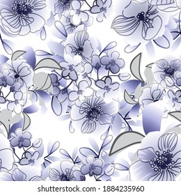 Abstract elegance seamless pattern with floral background