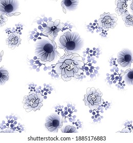 Abstract elegance seamless pattern with floral background