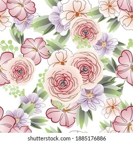 Resumen de la elegancia sin problemas con fondo floral