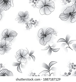 Abstract elegance seamless pattern with floral background