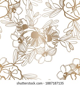 Abstract elegance seamless pattern with floral background