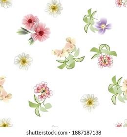 Abstract elegance seamless pattern with floral background