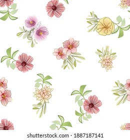 Abstract elegance seamless pattern with floral background