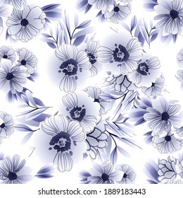 Abstract elegance seamless pattern with floral background