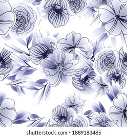 Abstrakte Eleganz, nahtloses Muster mit floralem Hintergrund