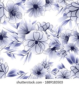 Abstract elegance seamless pattern with floral background