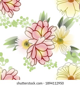Abstract elegance seamless pattern with floral background