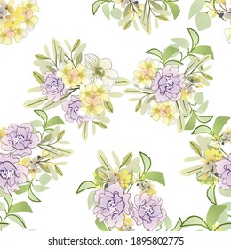 Abstract elegance seamless pattern with floral background