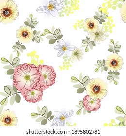 Abstract elegance seamless pattern with floral background