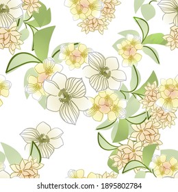 Abstract elegance seamless pattern with floral background
