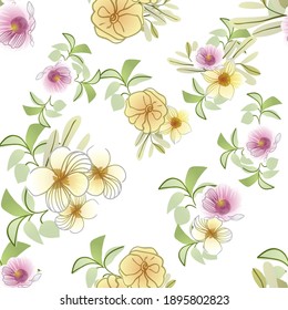 Resumen de la elegancia sin problemas con fondo floral