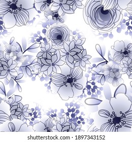 Abstract elegance seamless pattern with floral background