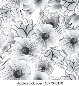 Abstract elegance seamless pattern with floral background