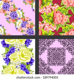 Abstract Elegance Seamless pattern with floral background