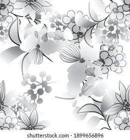 Abstract elegance seamless pattern with floral background