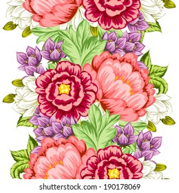 Abstract Elegance Seamless pattern with floral background